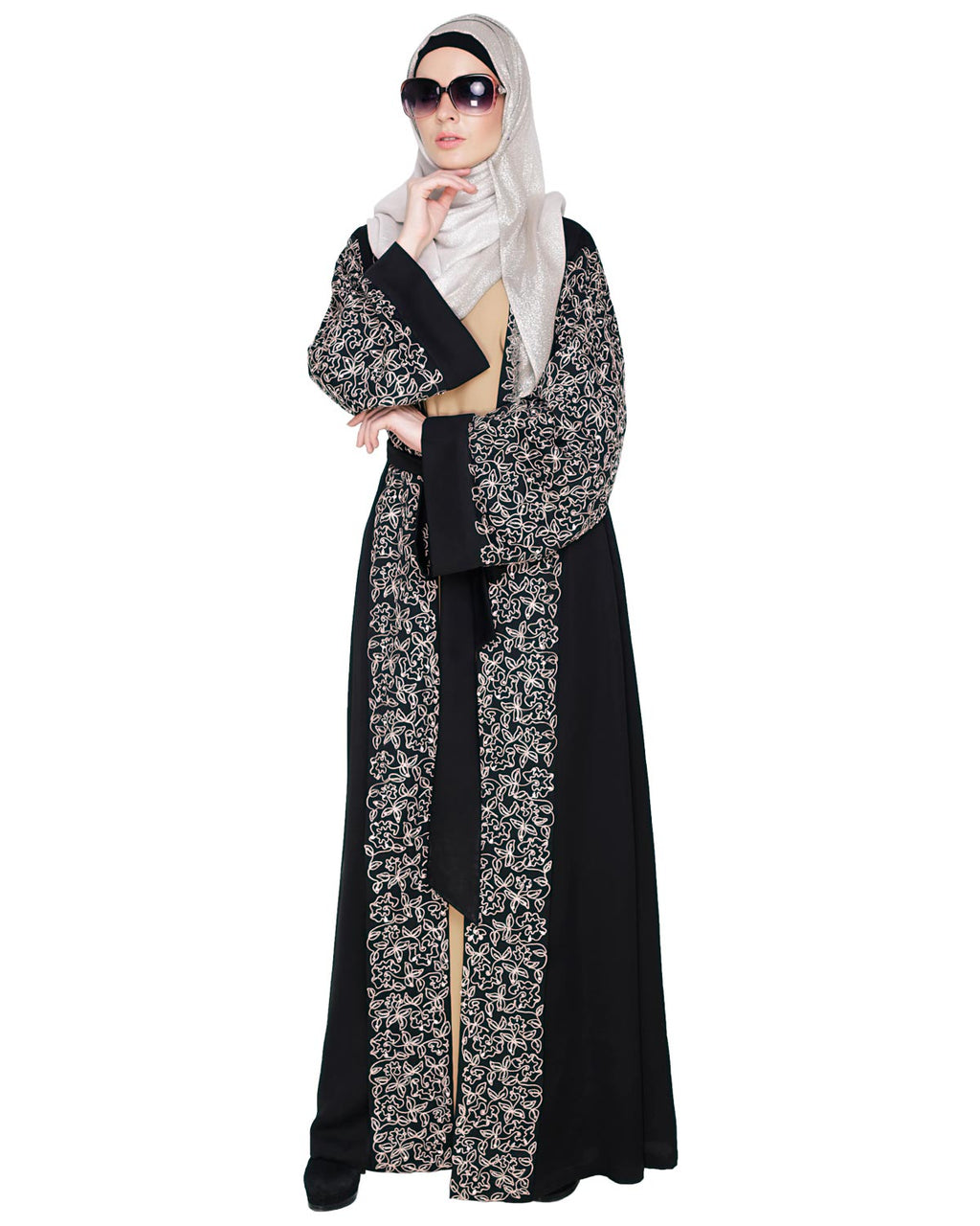 Luxury Dubai Style abaya Black
