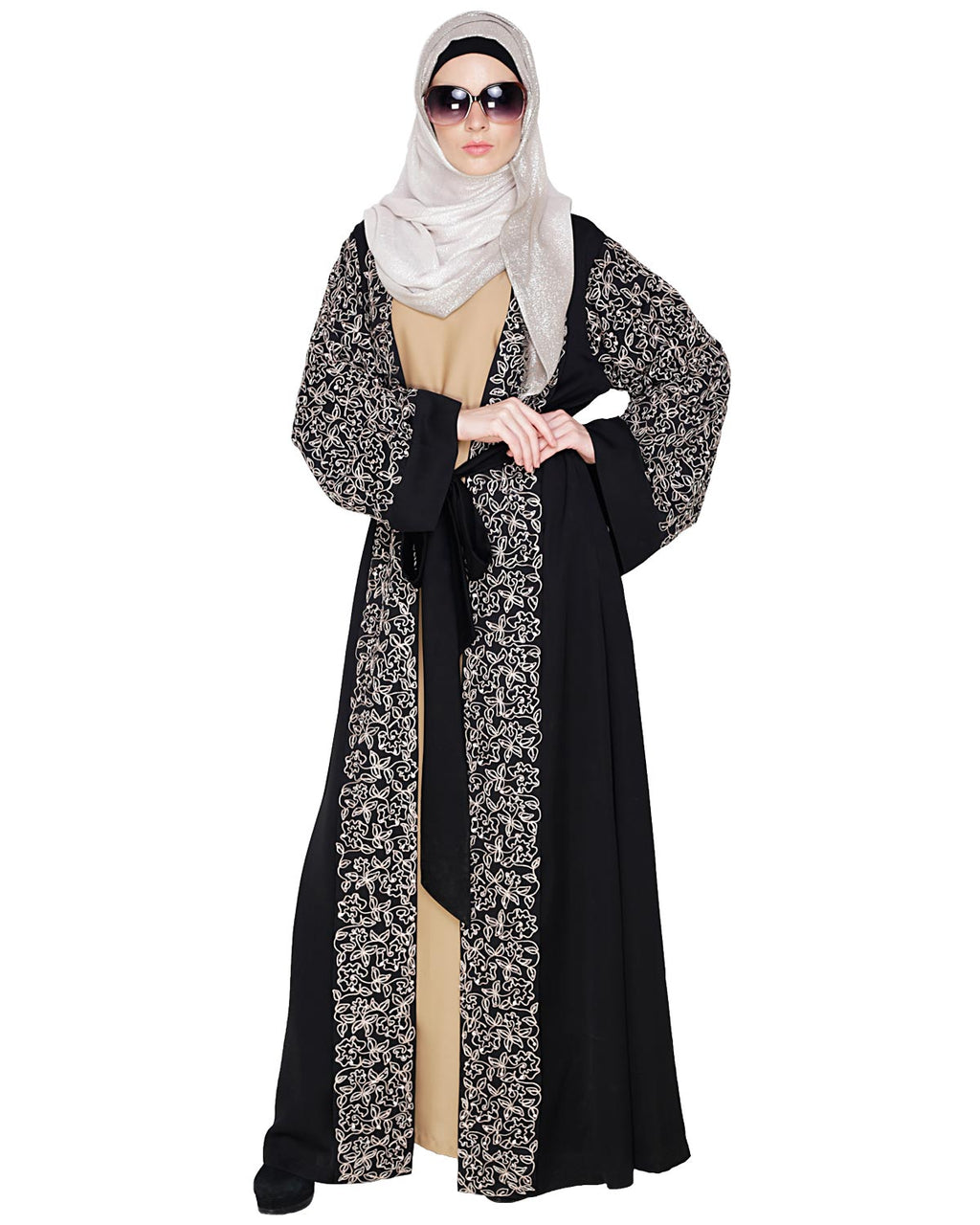 Luxury Dubai Style abaya Black