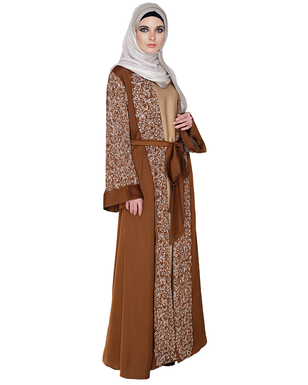 Luxury Dubai Style abaya Brown