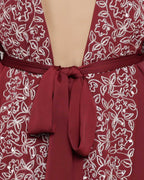 Luxury Dubai Style abaya Wine