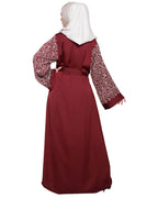 Luxury Dubai Style abaya Wine