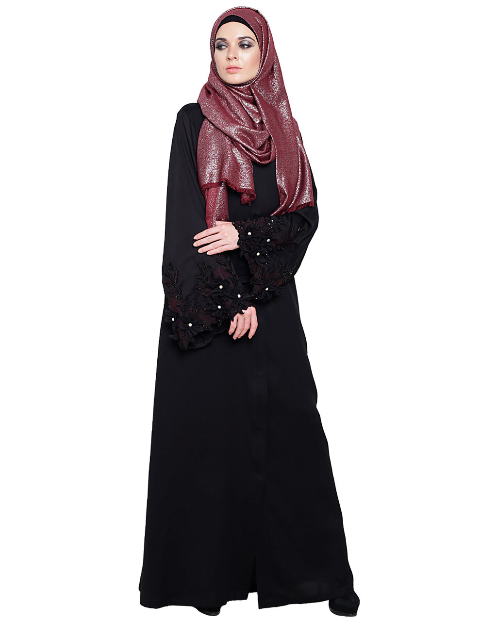 Majestic Dubai style Abaya Black