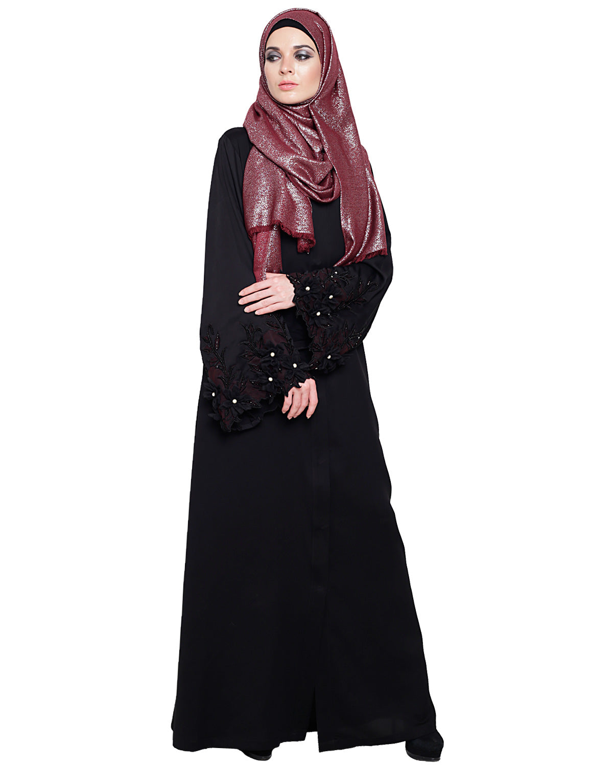 Majestic Dubai style Abaya Black