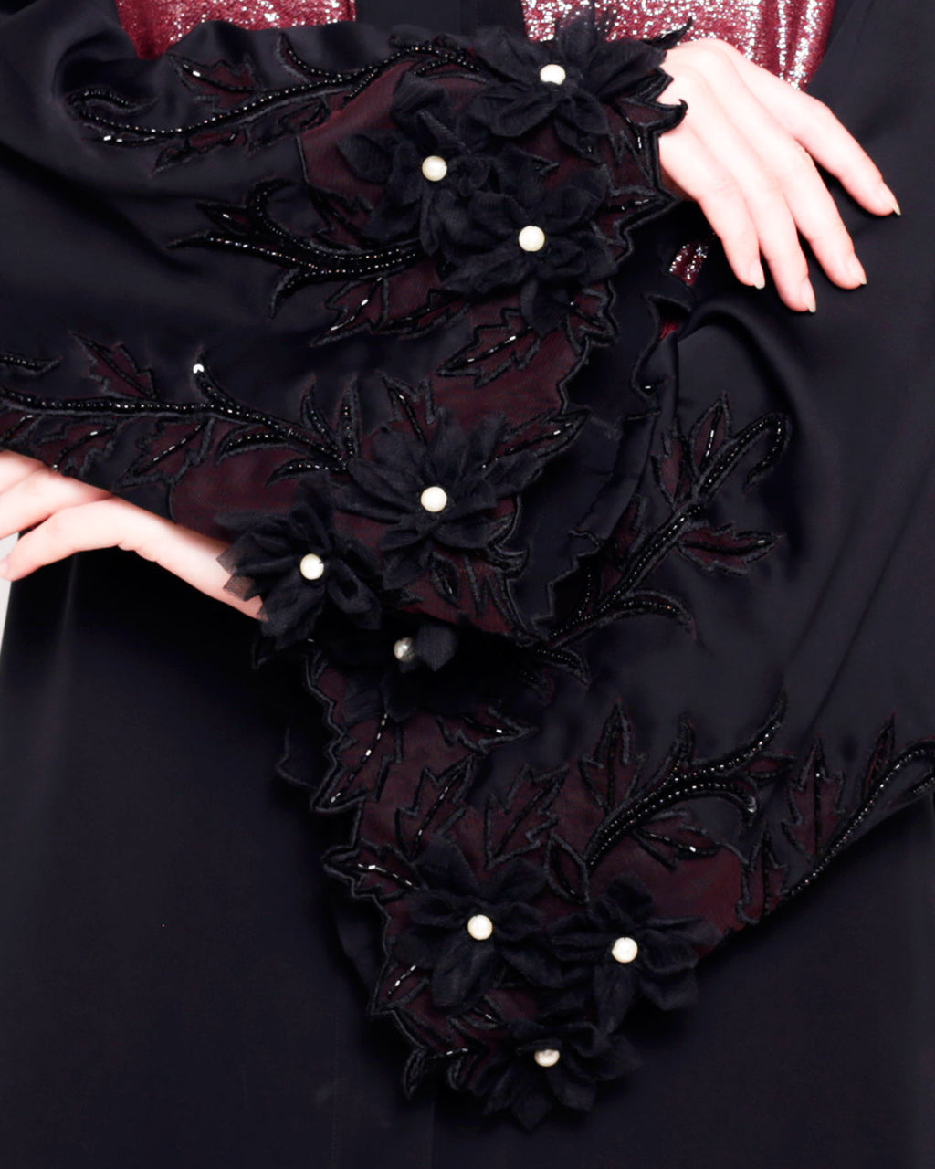 Majestic Dubai style Abaya Black