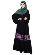 Elegant Black Print Dubai Style Abaya Black