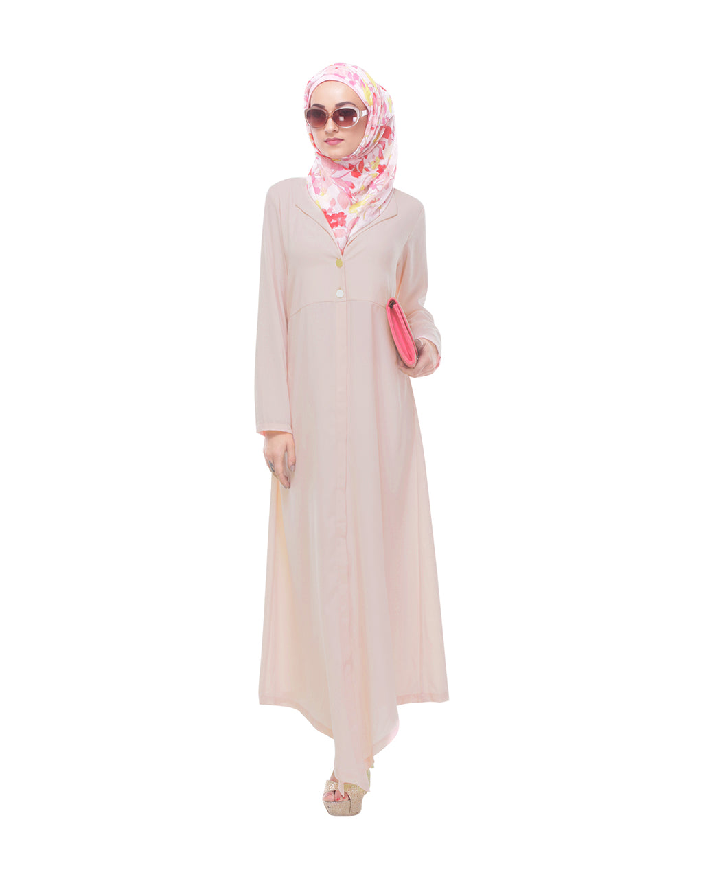 Lapeled Abaya Peach