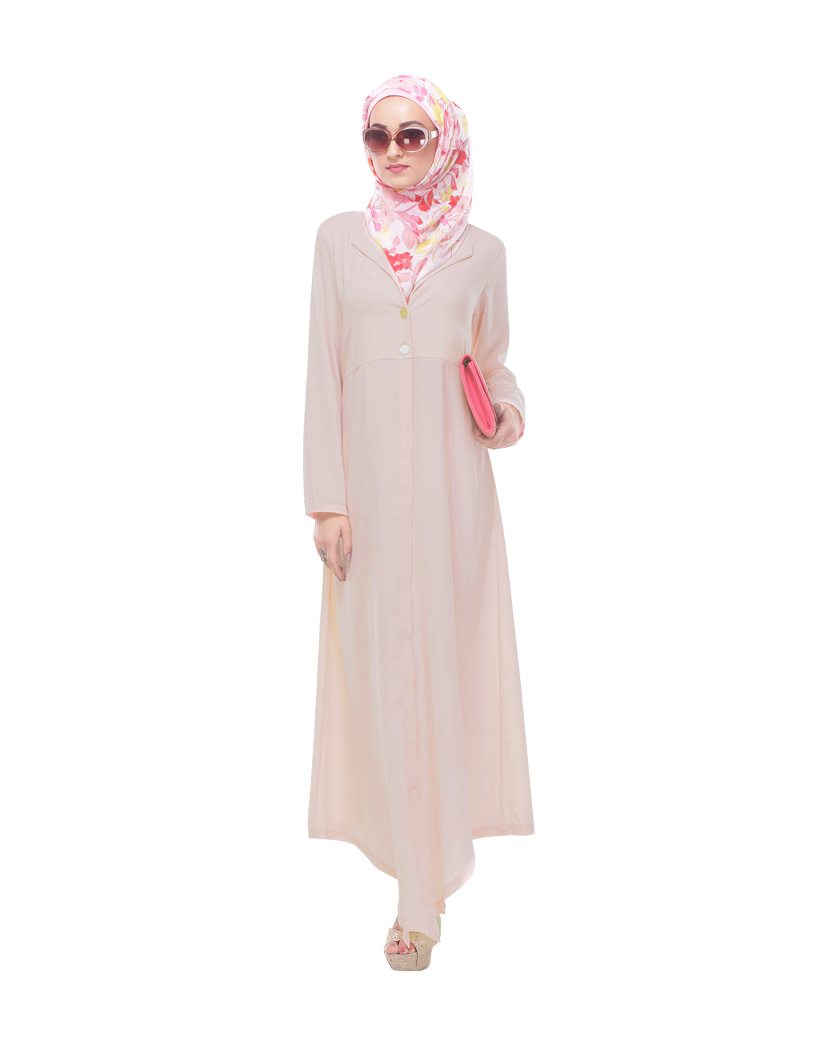 Lapeled Abaya Peach