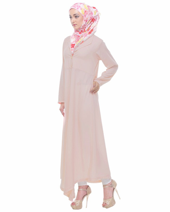 Lapeled Abaya Peach