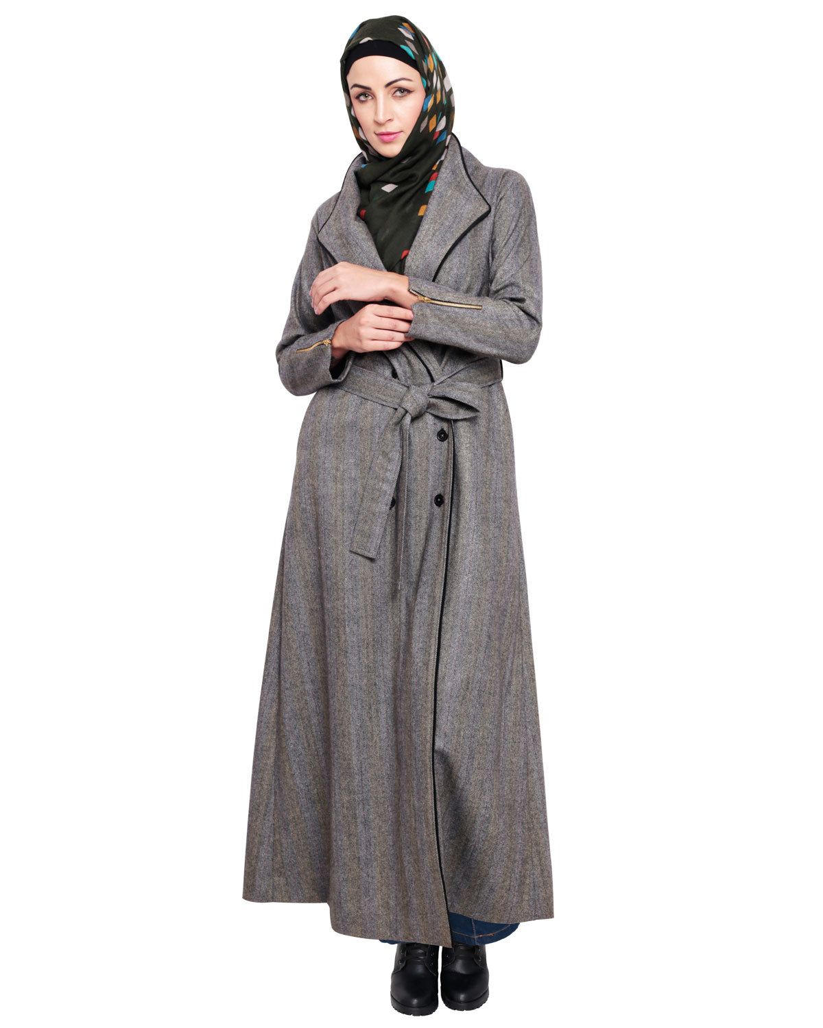 Seaweed Jacket/Coat Abaya Cream Brown