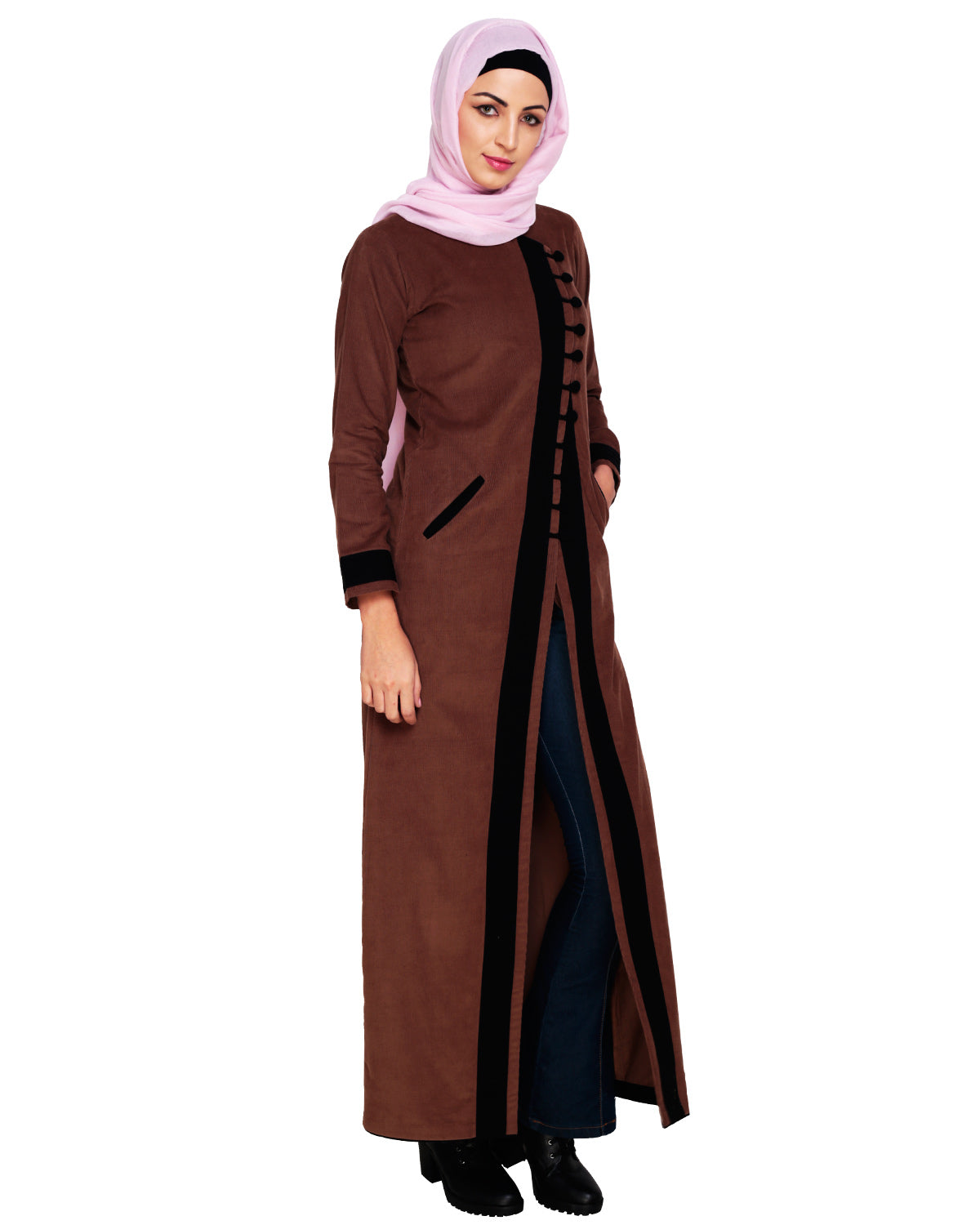 Brwon Velvet Corduroy Coat Brown