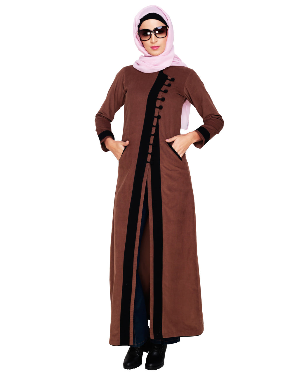 Brwon Velvet Corduroy Coat Brown