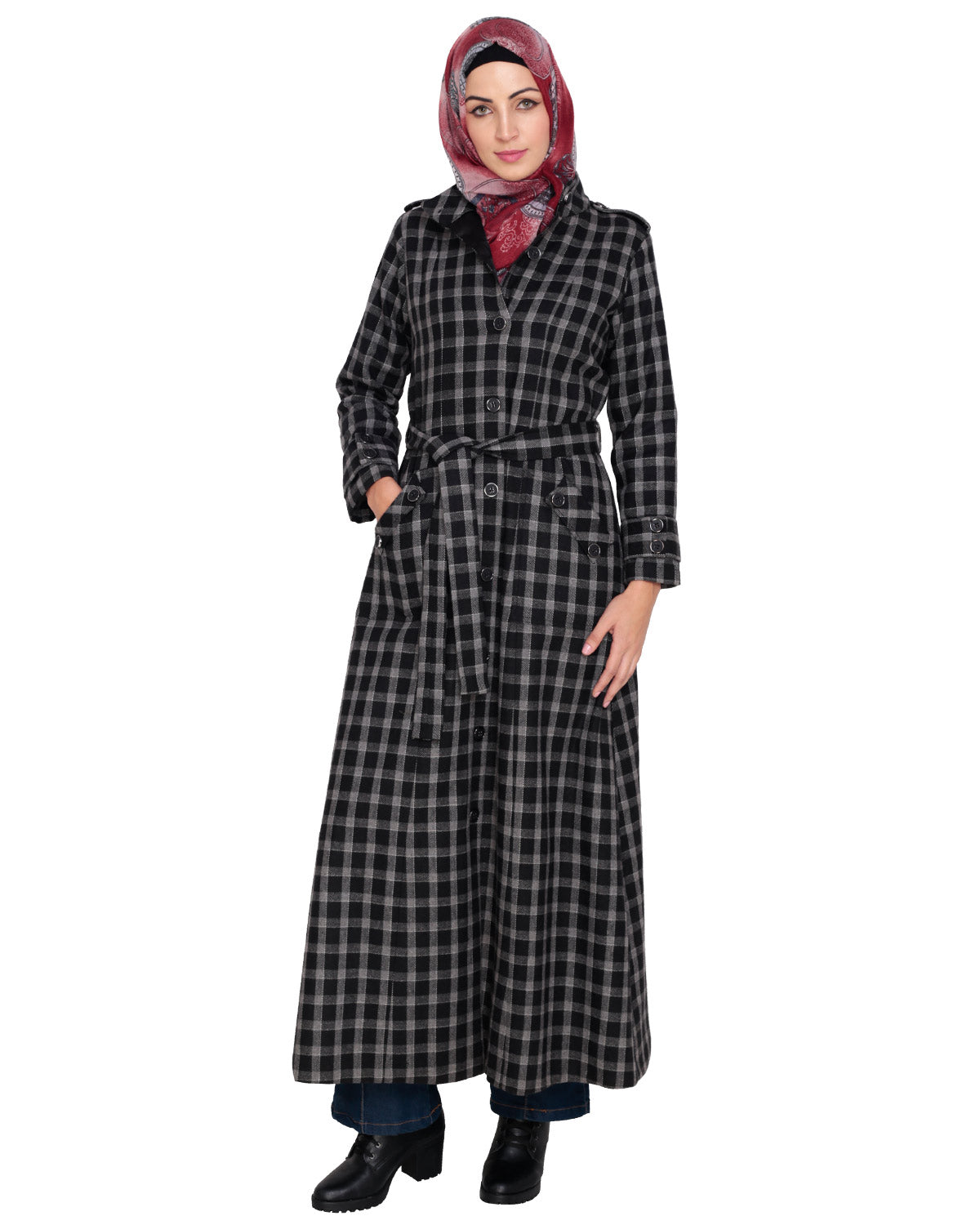 Black Single Breasted Panel Coat Black
