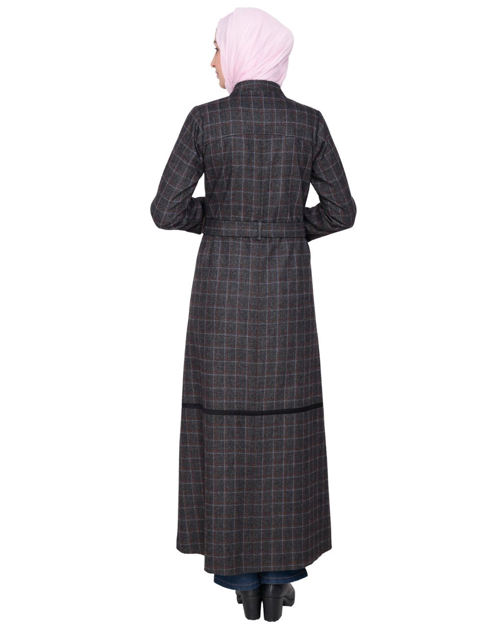 Black Double Breasted Panel Coat Black