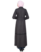 Black Double Breasted Panel Coat Black