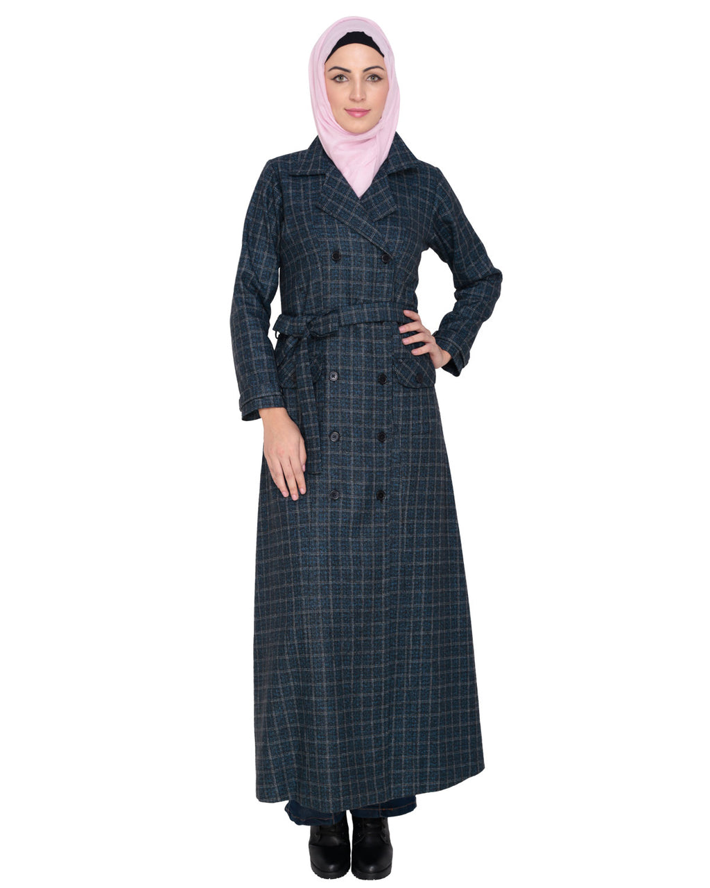 Blue Notch Lapel panel Coat Blue
