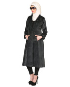 Velvet Pearl Hand-Embroidery Coat Black