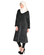 Velvet Pearl Hand-Embroidery Coat Black