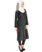 Velvet Pearl Hand-Embroidery Coat Black