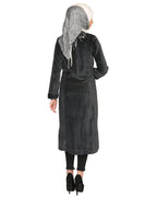 Velvet Pearl Hand-Embroidery Coat Black