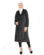 Velvet Pearl Hand-Embroidery Coat Black