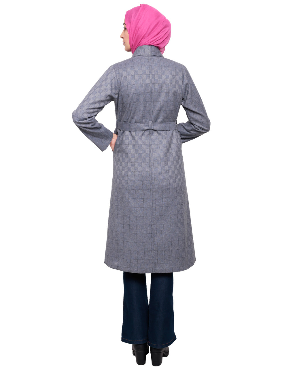 Grey Shalw Collar Single Button coat Grey