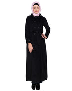 Shirt Collar Double Breasted Coat Black