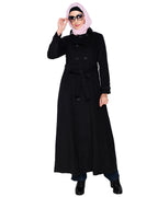 Shirt Collar Double Breasted Coat Black