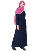 Shirt Collar Double Breasted Coat Blue