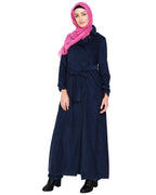 Shirt Collar Double Breasted Coat Blue