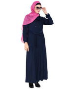 Shirt Collar Double Breasted Coat Blue