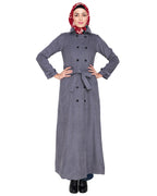 Shirt Collar Double Breasted Coat Grey