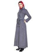 Shirt Collar Double Breasted Coat Grey