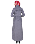 Shirt Collar Double Breasted Coat Grey