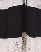 Basic Abaya with White Net Trims Black