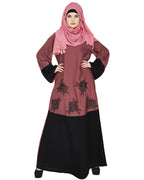 Elegant Floral Onion Pink Abaya Onion Pink