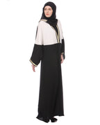 Arabian Style Flowy Abaya Beige & Black