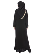 Arabian Style Flowy Abaya Beige & Black
