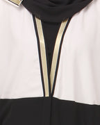 Arabian Style Flowy Abaya Beige & Black
