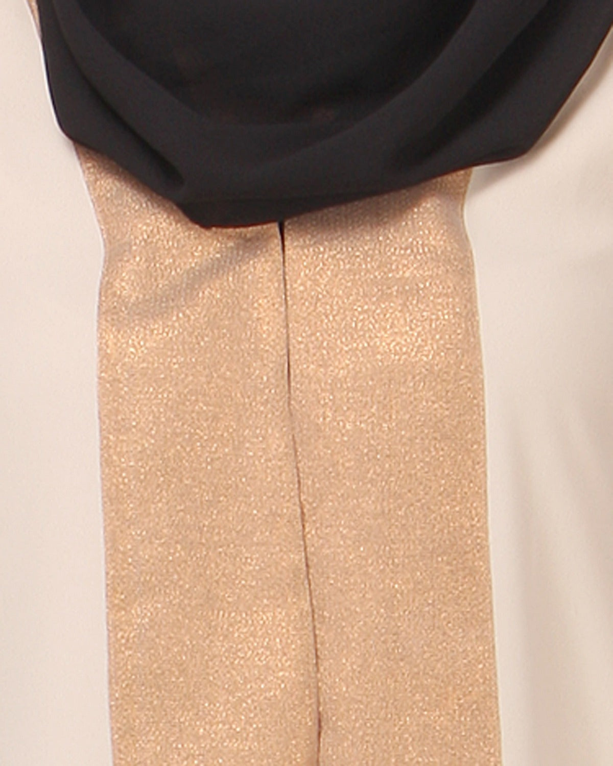 Shimmer panelled Casual Abaya Beige & Black