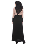 Casual Black & Beige Abaya Black & Beige