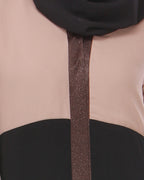 Casual Black & Beige Abaya Black & Beige