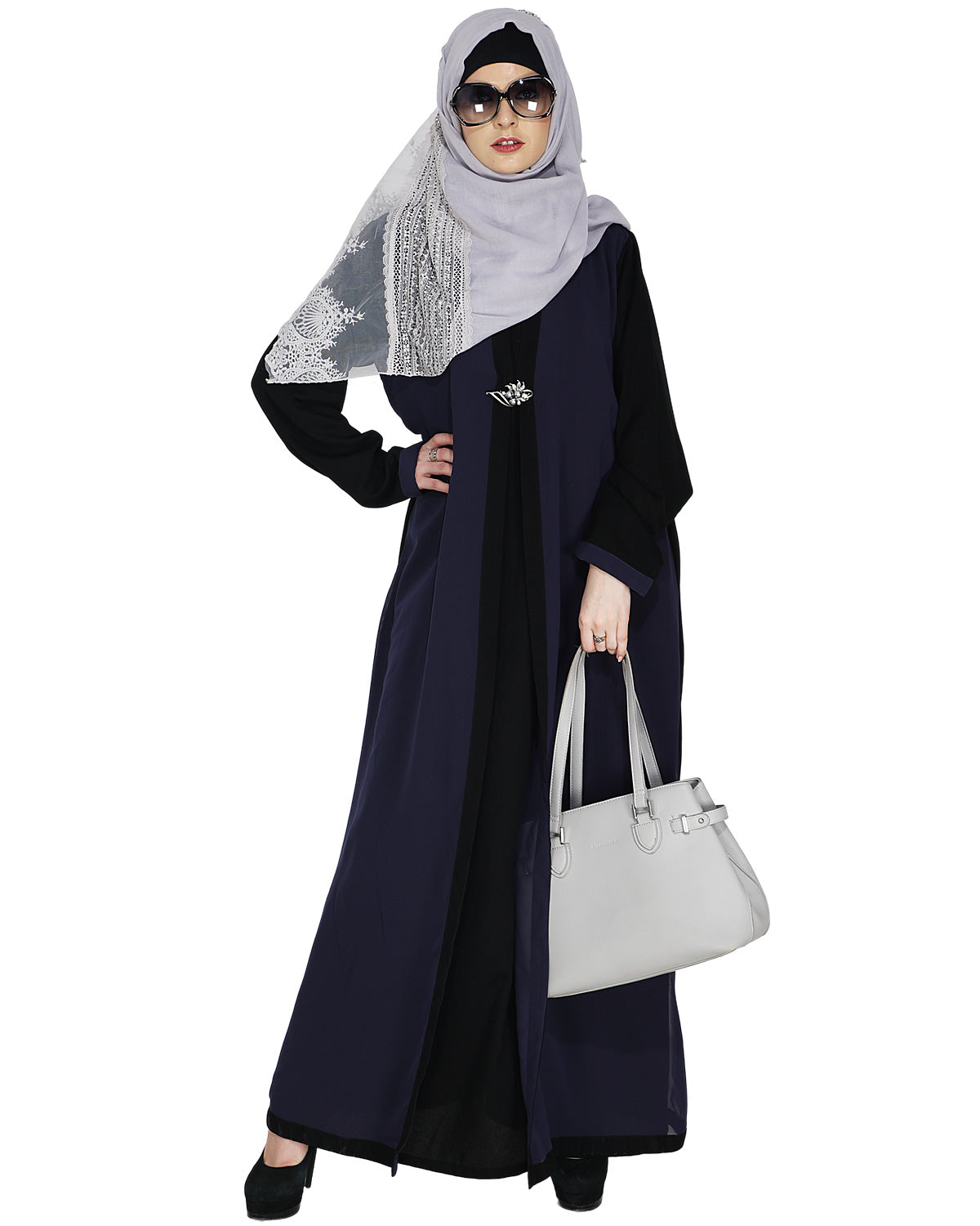 Layered Maxi Dress Abaya Blue