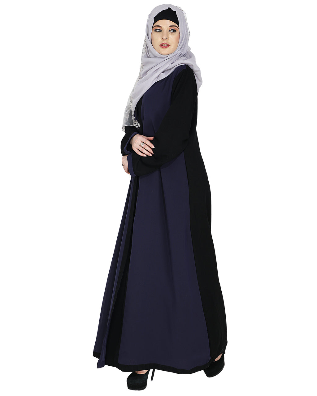 Layered Maxi Dress Abaya Blue