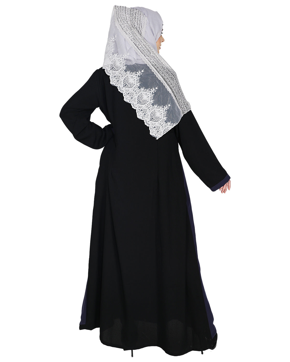 Layered Maxi Dress Abaya Blue