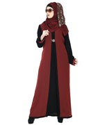 Layered Maxi Dress Abaya Brick Red
