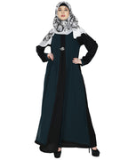 Layered Maxi Dress Abaya Black & Green