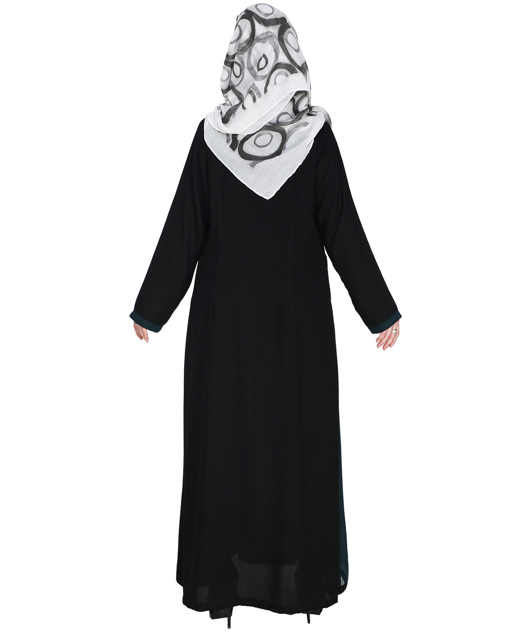 Layered Maxi Dress Abaya Black & Green