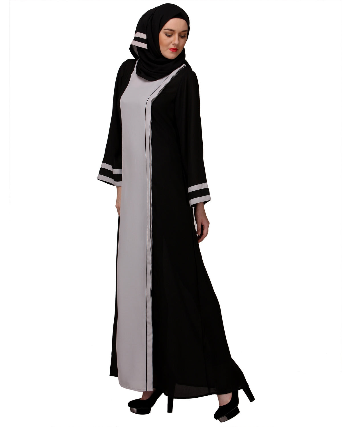 Breezy Black & White casual Abaya