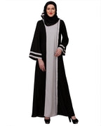 Breezy Black & White casual Abaya Black & White
