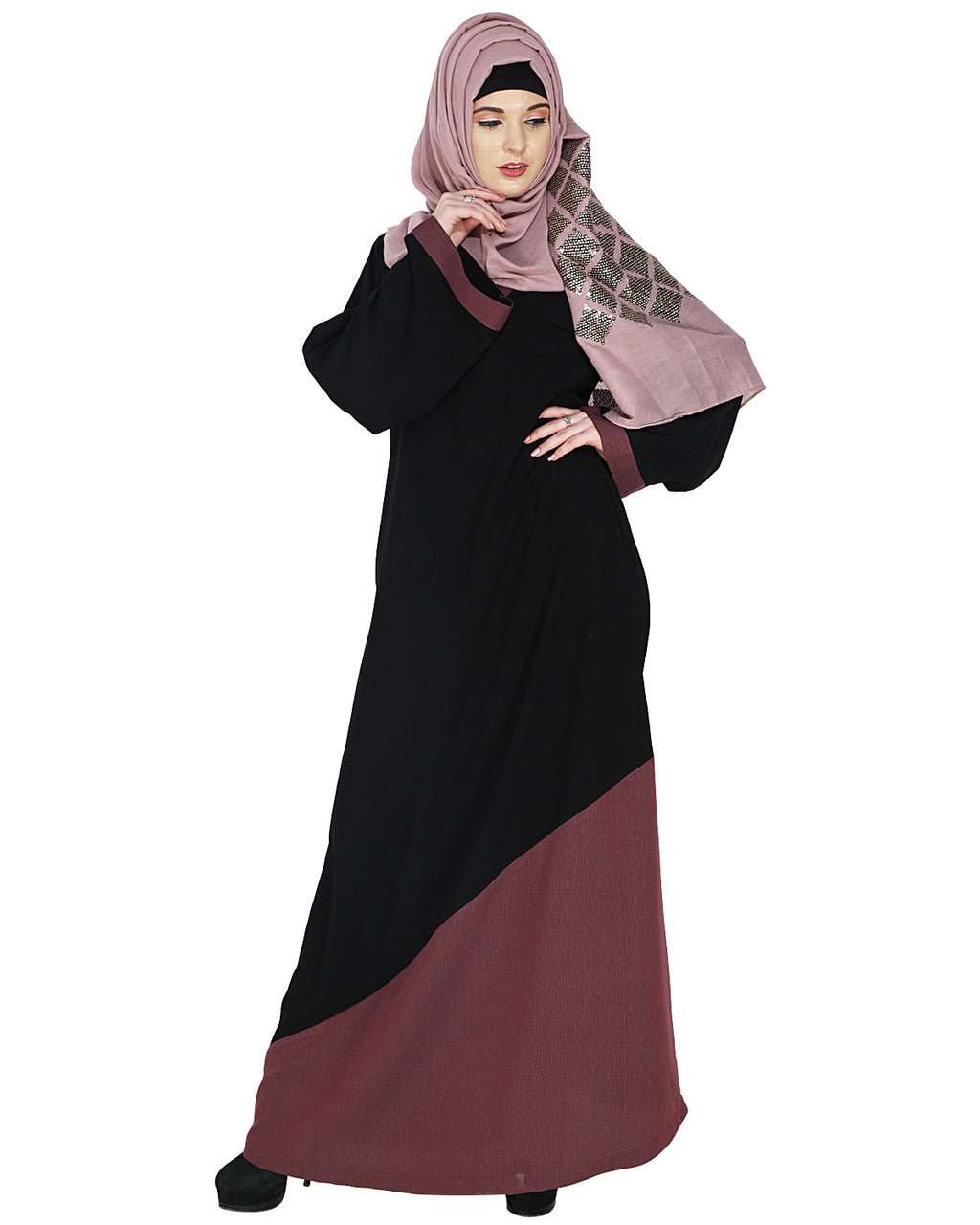 Casual Highlighted Abaya Purple
